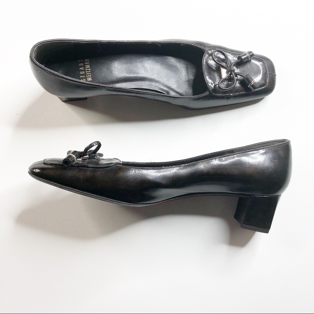 Stuart Weitzman Black Leather Dress Shoes Sz 8.5 N stored in dust bags